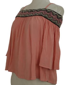 Out off shoulders κοραλλί τοπ - L/XL