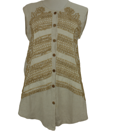 Vintage μπεζ γιλέκο - M/L