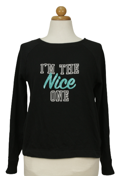 Φούτερ μπλούζα με "I' M THE nice ONE" αποτύπωμα - Μ