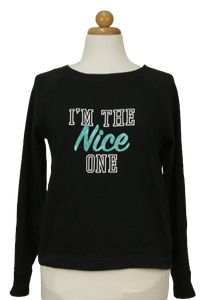 Φούτερ μπλούζα με "I' M THE nice ONE" αποτύπωμα - Μ