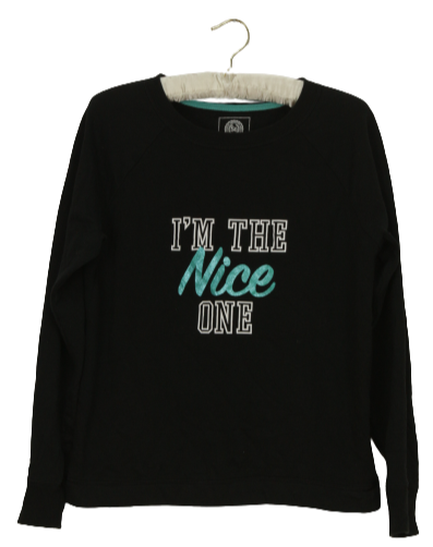 Φούτερ μπλούζα με "I' M THE nice ONE" αποτύπωμα - Μ