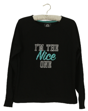 Φούτερ μπλούζα με "I' M THE nice ONE" αποτύπωμα - Μ