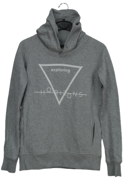 Γκρι φούτερ hoodie με "exploring horizons" αποτύπωμα