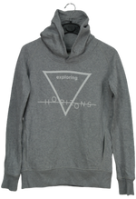 Γκρι φούτερ hoodie με "exploring horizons" αποτύπωμα