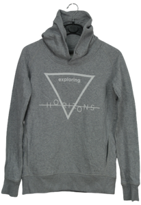 Γκρι φούτερ hoodie με "exploring horizons" αποτύπωμα