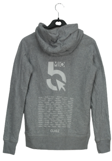 Γκρι φούτερ hoodie με "exploring horizons" αποτύπωμα