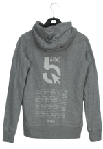 Γκρι φούτερ hoodie με "exploring horizons" αποτύπωμα