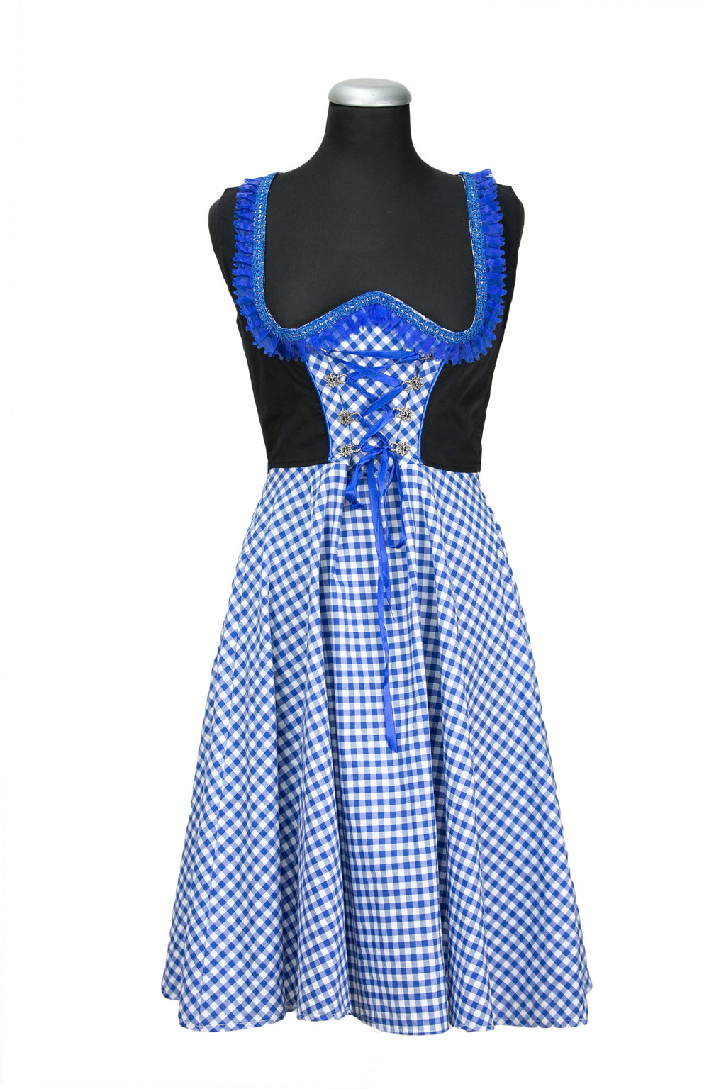 Tyrolean style καρό φόρεμα - S