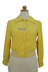 Vintage cropped bomber τζάκετ με διχρωμία