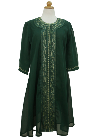 Vintage ethnic κυπαρισσί φόρεμα -  S