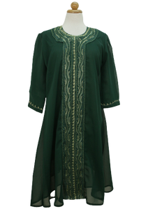 Vintage ethnic κυπαρισσί φόρεμα -  S