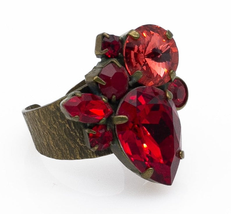 Χειροποίητο δαχτυλίδι με κρύσταλλα Swarovski