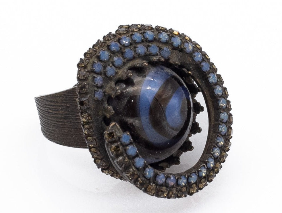 Χειροποίητο δαχτυλίδι με κρύσταλλα Swarovski