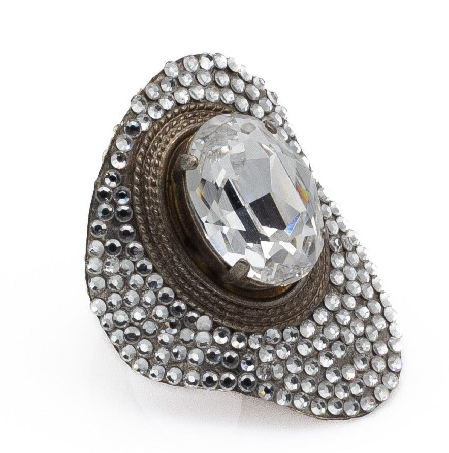 Χειροποίητο δαχτυλίδι με κρύσταλλα Swarovski 