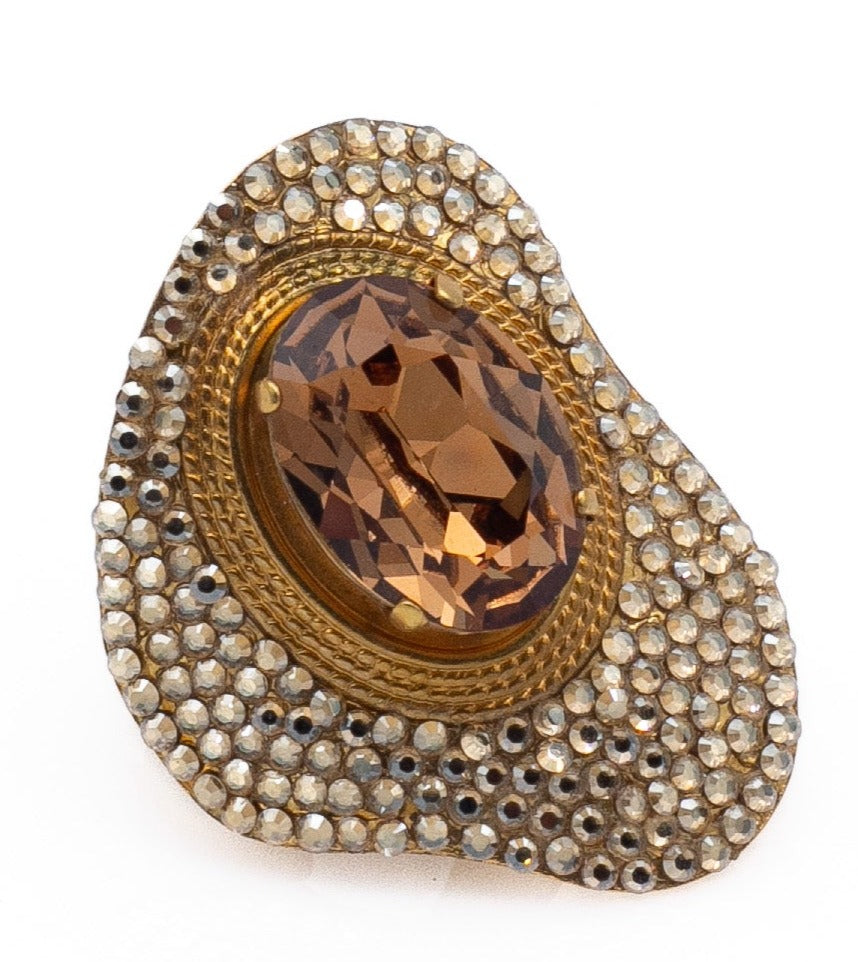 Χειροποίητο δαχτυλίδι με κρύσταλλα Swarovski 