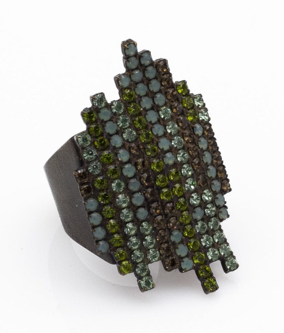 Χειροποίητο δαχτυλίδι με κρύσταλλα Swarovski 