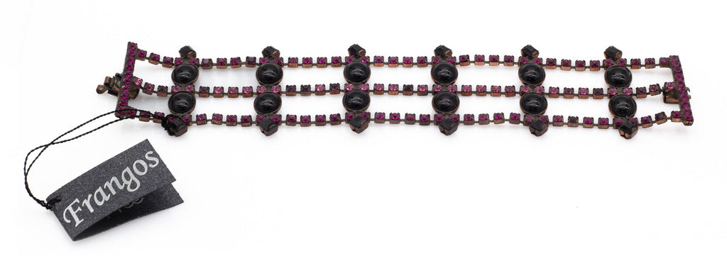 Χειροποίητο βραχιόλι με κρύσταλλα Swarovski και πέτρες Τσεχίας