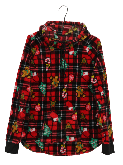 Φλις καρό γιορτινό hoodie 