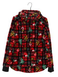 Φλις καρό γιορτινό hoodie 