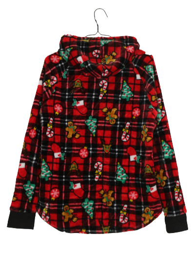 Φλις καρό γιορτινό hoodie 