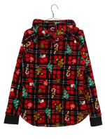 Φλις καρό γιορτινό hoodie 