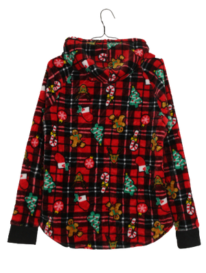 Φλις καρό γιορτινό hoodie 