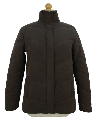 Καφέ puffer τζάκετ 