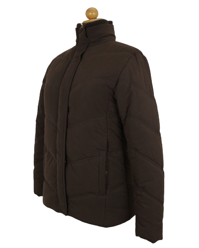 Καφέ puffer τζάκετ 
