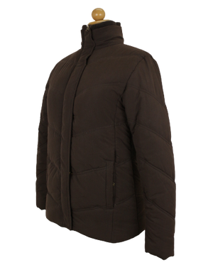 Καφέ puffer τζάκετ 