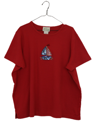 Κόκκινο tshirt με παγιέτες -