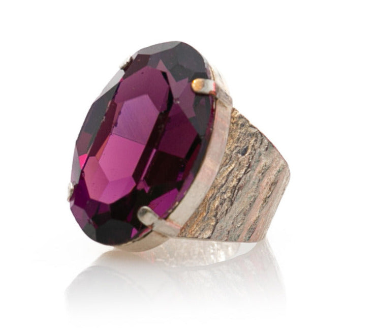 Χειροποίητο δαχτυλίδι με κρύσταλλο Swarovski