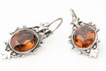 Κρεμαστά καφέ σκουλαρίκια με κρύσταλλο Swarovski