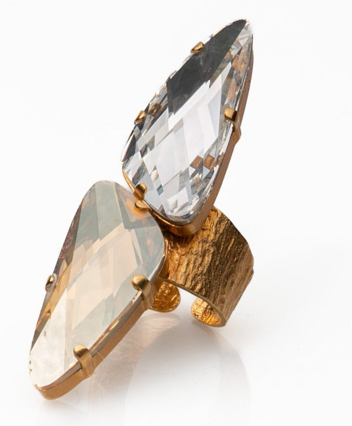  Χειροποίητο δαχτυλίδι με κρύσταλλα Swarovski