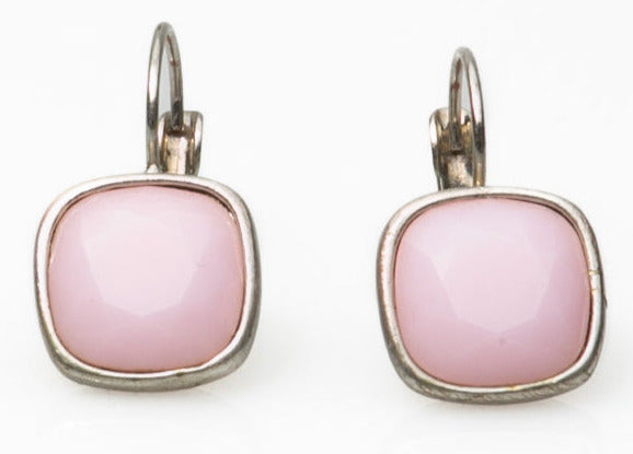  Κρεμαστά ροζ σκουλαρίκια με κρύσταλλο Swarovski