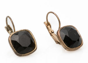 Κρεμαστά μαύρα σκουλαρίκια με κρύσταλλο Swarovski