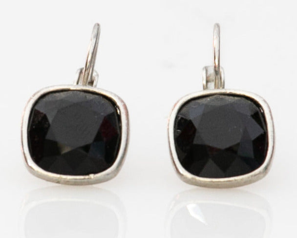 Κρεμαστά μαύρα σκουλαρίκια με κρύσταλλο Swarovski