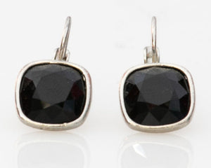 Κρεμαστά μαύρα σκουλαρίκια με κρύσταλλο Swarovski