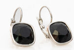 Κρεμαστά μαύρα σκουλαρίκια με κρύσταλλο Swarovski