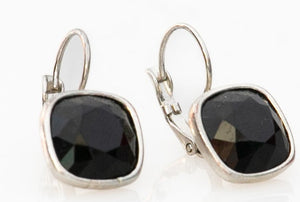 Κρεμαστά μαύρα σκουλαρίκια με κρύσταλλο Swarovski
